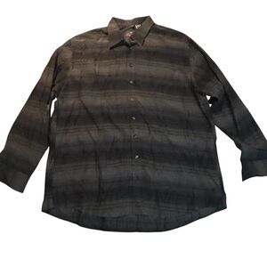 Haupt Size XXL Men's Black and Gray  striped textured Button-Up Shirt